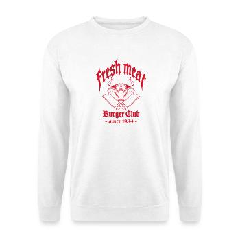 Crimson Burger Club - Unisex Pullover - Weiß - Vorne - Alina (178cm) & Michal (187cm)