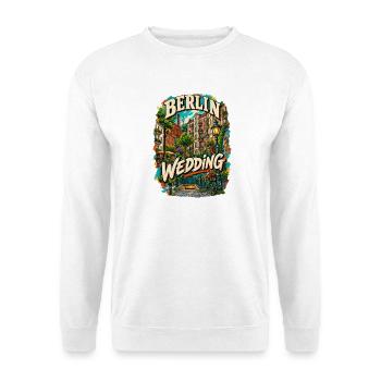 Berlin Wedding – Urbanes Kiez Design - Unisex Pullover - Weiß - Vorne - Alina (178cm) & Michal (187cm)