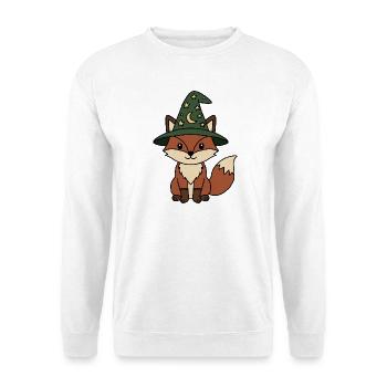 Fuchszauberer Sternengrüner Hut - Unisex Pullover - Weiß - Vorne - Alina (178cm) & Michal (187cm)