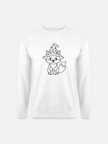 Fuchs-Zauberer Niedlicher Magiehut - Unisex Pullover - Weiß
