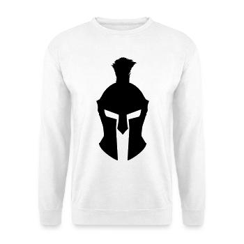 Griechische Kriegerhelm - Unisex Pullover - Weiß - Vorne - Alina (178cm) & Michal (187cm)