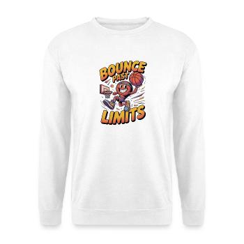 Basketball Bounce Past Limits Cartoon Comic Style  - Unisex Pullover - Weiß - Vorne - Alina (178cm) & Michal (187cm)