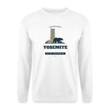 Yosemite Nationalpark Sequoia Grove - Unisex Pullover - Weiß - Vorne - Alina (178cm) & Michal (187cm)