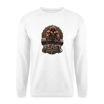 Grizzly Bär Beast Workout - Unisex Pullover - Weiß - Vorne - Alina (178cm) & Michal (187cm)