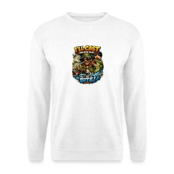 Ich werde werfen und mich zurücklehnen, bis ich einen Biss-Tee habe - Unisex Pullover - Weiß - Vorne - Alina (178cm) & Michal (187cm)