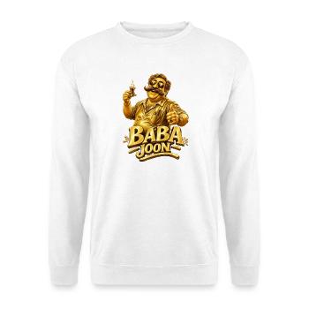 Baba Joon Papa Tee Gold - Unisex Pullover - Weiß - Vorne - Alina (178cm) & Michal (187cm)