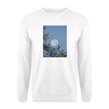 Mondbeschienene Äste Nachthimmel - Unisex Pullover - Weiß - Vorne - Alina (178cm) & Michal (187cm)