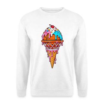 Basketball Basketballer Eiscreme - Unisex Pullover - Weiß - Vorne - Alina (178cm) & Michal (187cm)