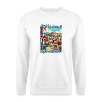 Griechenland Urlaub Athen Akropolis Mittelmeer - Unisex Pullover - Weiß - Vorne - Alina (178cm) & Michal (187cm)