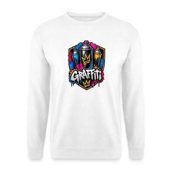 Graffiti Krone Spray Kunst - Unisex Pullover - Weiß - Vorne - Alina (178cm) & Michal (187cm)