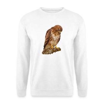 Bussard - Unisex Pullover - Weiß - Vorne - Alina (178cm) & Michal (187cm)