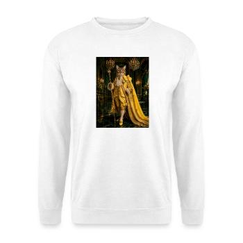 Barocke Goldene Königskatze - Unisex Pullover - Weiß - Vorne - Alina (178cm) & Michal (187cm)