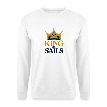 King of Sails – König der Segler - Unisex Pullover - Weiß - Vorne - Alina (178cm) & Michal (187cm)