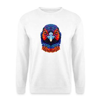 fasanen kopf im Regenbogenstil - Unisex Pullover - Weiß - Vorne - Alina (178cm) & Michal (187cm)
