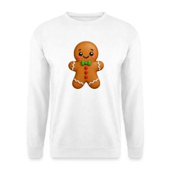 Lebkuchenmann - Unisex Pullover - Weiß - Vorne - Alina (178cm) & Michal (187cm)