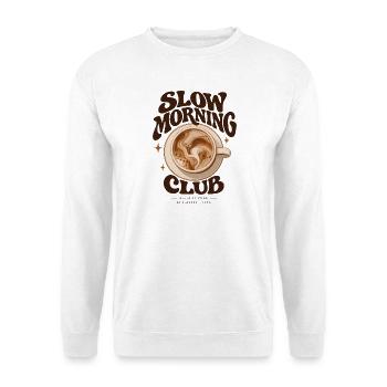 Slow Morning Club - Unisex Pullover - Weiß - Vorne - Alina (178cm) & Michal (187cm)
