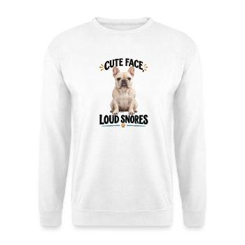  Cute Face Loud Snores Französische Bulldogge Und - Unisex Pullover - Weiß - Vorne - Alina (178cm) & Michal (187cm)