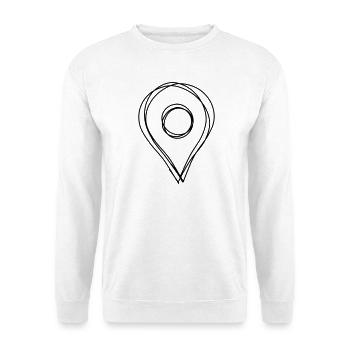 Standort handgezeichnet - Unisex Pullover - Weiß - Vorne - Alina (178cm) & Michal (187cm)