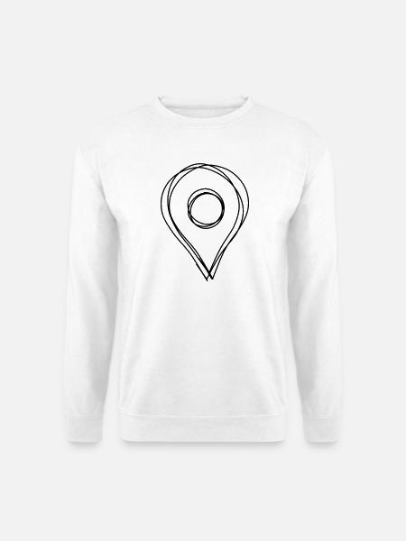 Standort handgezeichnet - Unisex Pullover - Weiß