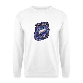 Magische Siamkatze Kosmischer Mystiker - Unisex Pullover - Weiß - Vorne - Alina (178cm) & Michal (187cm)