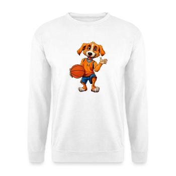 Hunde Basketball / Basketballspieler Hündchen - Unisex Pullover - Weiß - Vorne - Alina (178cm) & Michal (187cm)