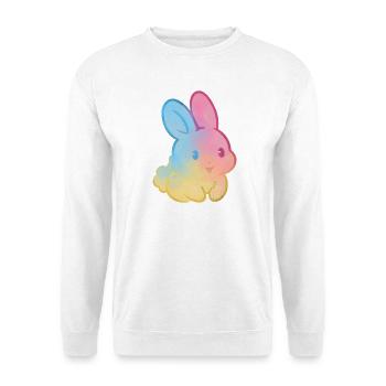 Pastell-Regenbogenhase - Unisex Pullover - Weiß - Vorne - Alina (178cm) & Michal (187cm)