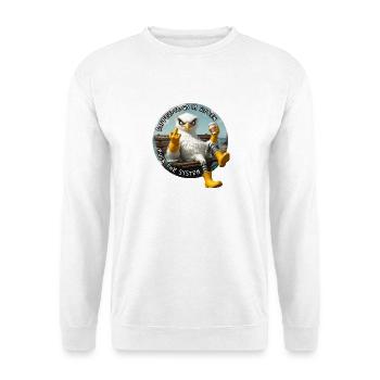 Böse Möwen - Fuck the System  - Unisex Pullover - Weiß - Vorne - Alina (178cm) & Michal (187cm)