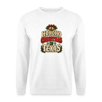 HoHoHo Weihnachten in Texas - Unisex Pullover - Weiß - Vorne - Alina (178cm) & Michal (187cm)