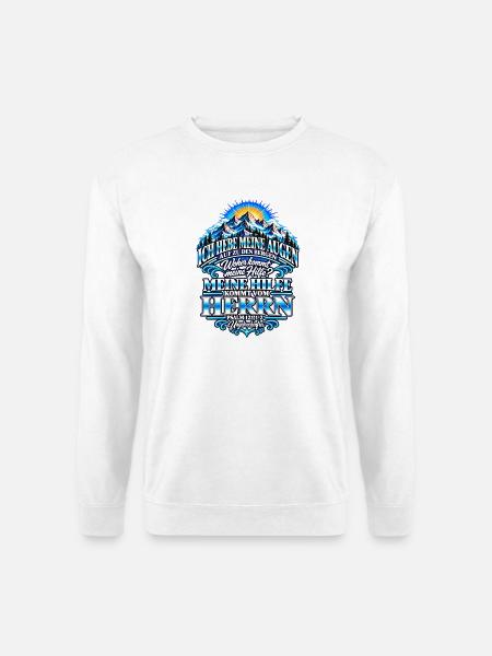 Ich hebe meine Augen auf – Psalm 121 - Unisex Pullover - Weiß