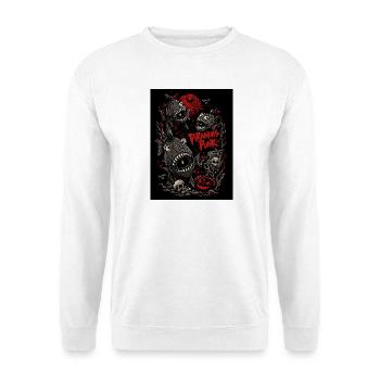 piranhas-punk-halloween-red-horror-fish-shirt - Unisex Pullover - Weiß - Vorne - Alina (178cm) & Michal (187cm)