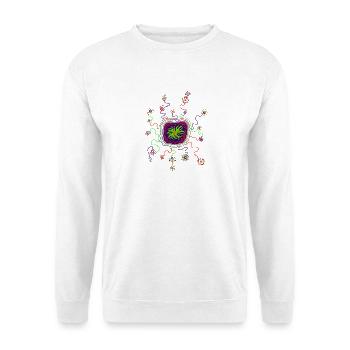 Surya-Glyphe - Unisex Pullover - Weiß - Vorne - Alina (178cm) & Michal (187cm)