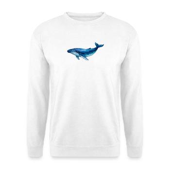Blue Water Whale Watercolor - Unisex Sweatshirt - white - Front
