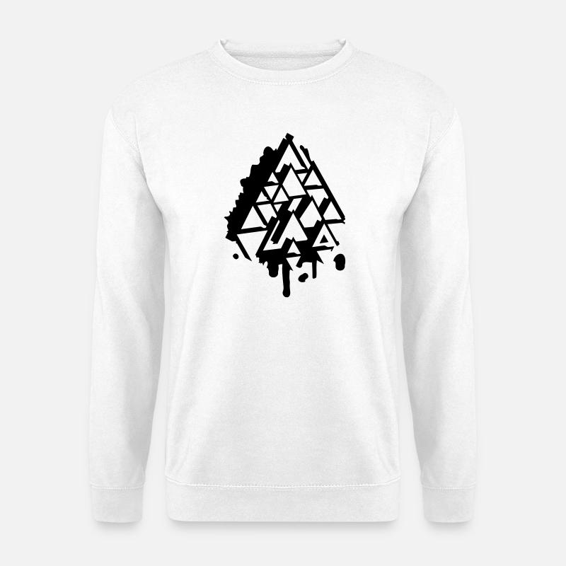 abstraktes Graffiti Dreieck - Unisex Pullover - Weiß