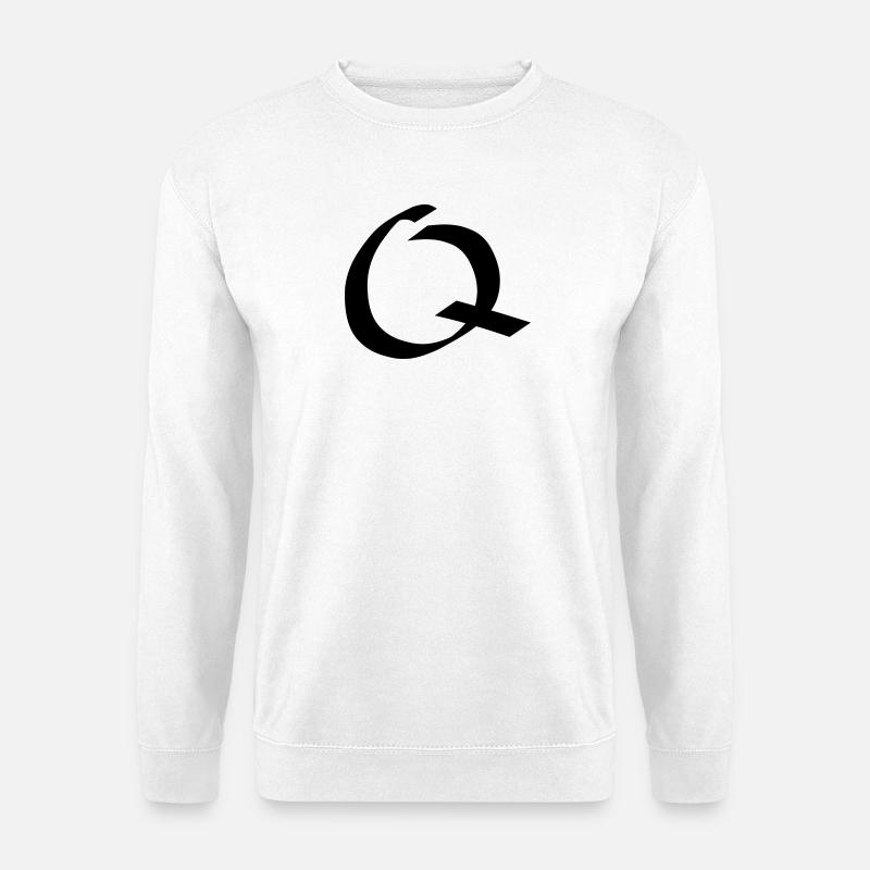Buchstabe Q – Handgeschriebene Kalligraphie - Unisex Pullover - Weiß