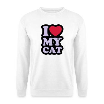 I love my cat - Ich liebe meine Katze - Unisex Pullover - Weiß - Vorne