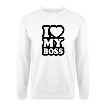 I love my boss - Unisex Pullover - Weiß - Vorne