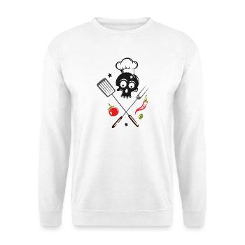 Chef's Hat Grill Skull Grill Master - Unisex Sweatshirt - white - Front
