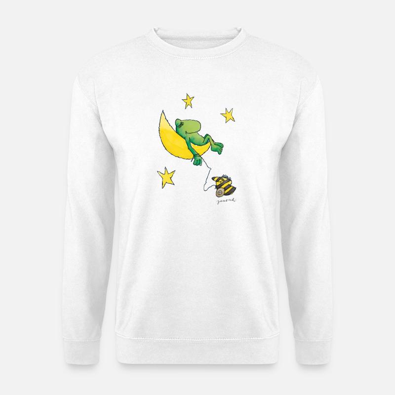 Janosch Günter Kastenfrosch Schläft Auf Dem Mond - Unisex Pullover - Weiß