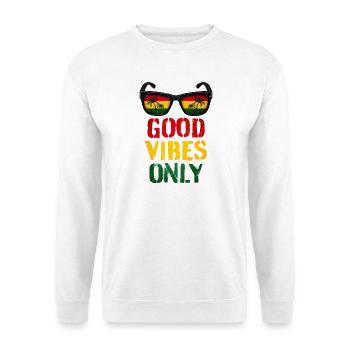 Reggae Music Rasta Costume with Sunglasses - Unisex Sweatshirt - white - Front