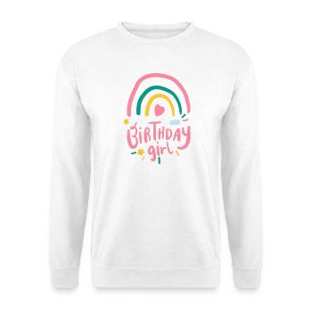 Pastel Rainbow Birthday Girl - Unisex Sweatshirt - white - Front