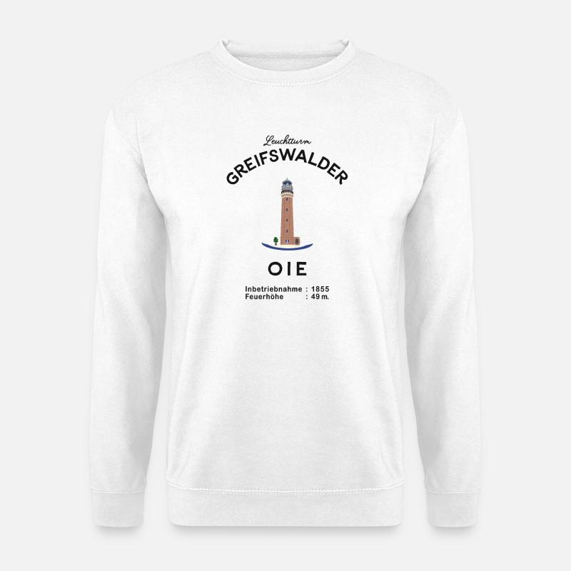 Leuchtturm Insel Greifswalder Oie, Ostsee - Unisex Pullover - Weiß