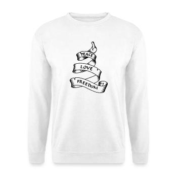 Frieden Liebe Freiheit transparent - Unisex Pullover - Weiß - Vorne