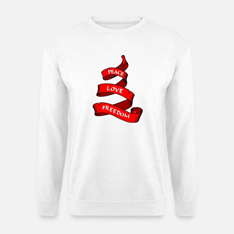 Friedensbanner oder Wimpel rot - Unisex Pullover - Weiß