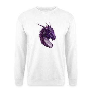 Mächtiger Lila Fantasy Drache - Unisex Pullover - Weiß - Vorne
