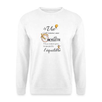 Equilibre et bicyclette - Sweat-shirt Unisexe - blanc - Devant