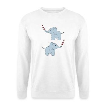 elefanten doppelt - Unisex Pullover - Weiß - Vorne