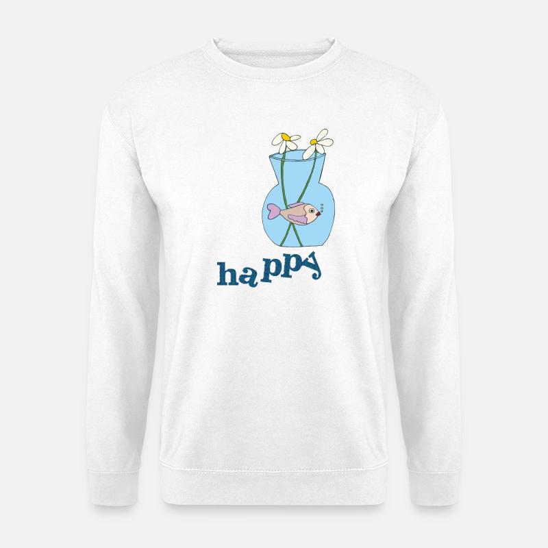 fisch im glas happy - Unisex Pullover - Weiß