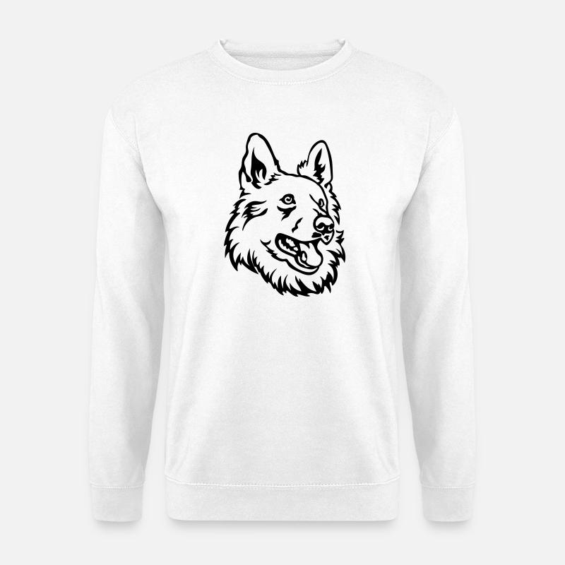 Swiss Shepherd Head - Unisex Sweatshirt - white