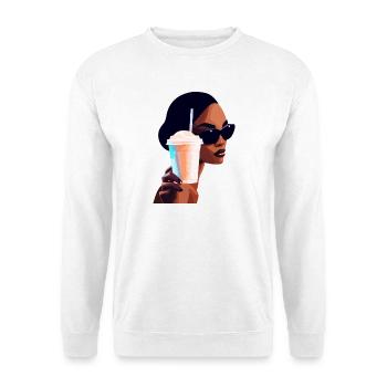 Vibrant Summer Drink Woman Illustration - Unisex Sweatshirt - white - Front