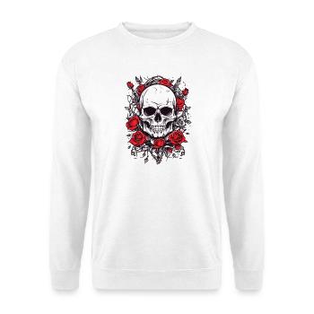 Skull with roses - Unisex Sweatshirt - white - Front
